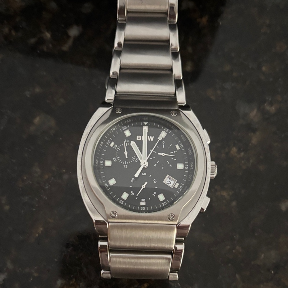 BMW Silver and Black Smartwatch